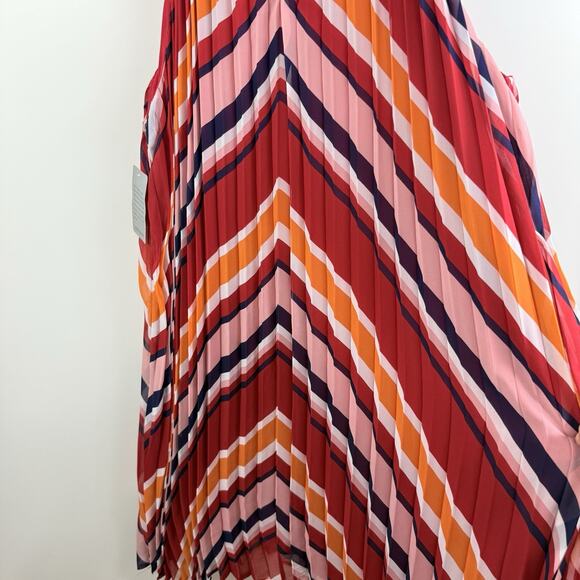 Love X Design New Striped Trapeze Swing Dress Size 2X Halter Accordion Pleated - Picture 9 of 14